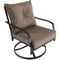 Hanover steel swivel rockers, glass side table PALMBAY3PC-TAN