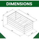 Hanover Galvanized Steel Raised Rectangle Garden Bed with Border HANRECGB-1GRY