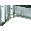 Hanover Galvanized Steel Patio Storage Shed, Shelves, Metal Floor. HANPATSFSHD-GRY