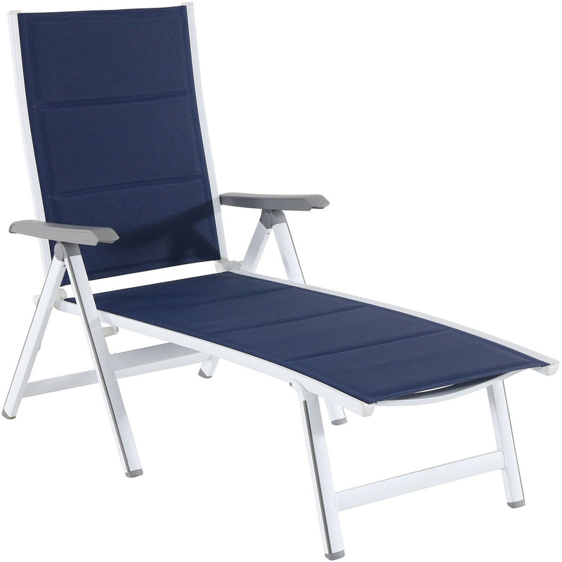 Hanover Aluminum Sling Folding Chaise Lounge REGCHS-W-NVY