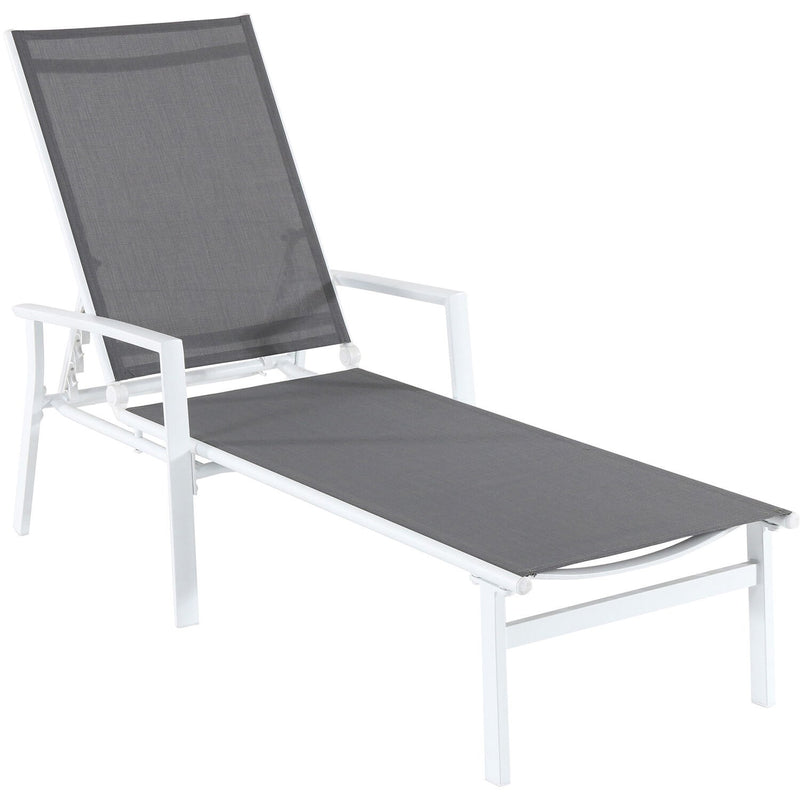 Hanover Aluminum Chaise Lounges and Glass Top Fire Pit NAPCHS3PCGFP-WG