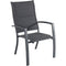 Hanover High Back Padded Sling Chairs, Slat Top Table NAPDNS5PCHBSQ-GRY