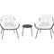 Hanover steel side chairs, accent table NAYA3PC-WHT
