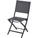 Hanover Aluminum Sling Folding Chairs, Aluminum Slat Table NAPDNS7PCFD-GRY