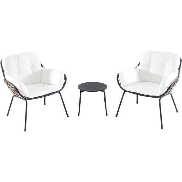 Hanover steel side chairs, accent table NAYA3PC-WHT