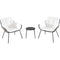 Hanover steel side chairs, accent table NAYA3PC-WHT