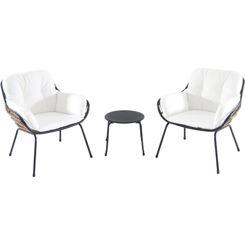 Hanover steel side chairs, accent table NAYA3PC-WHT