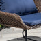 Hanover Chairs w/ Pillow, Side Table, Glass Top Fire Pit - ACCENT4PCGFP-NVY