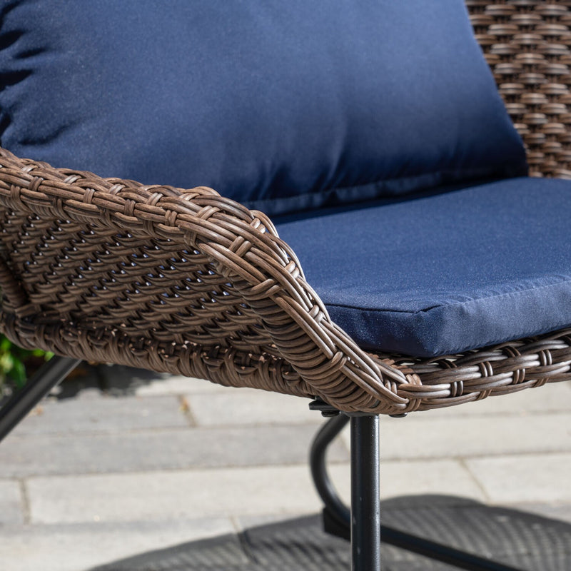 Hanover Chairs w/ Pillow, Side Table, Glass Top Fire Pit - ACCENT4PCGFP-NVY