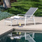 Hanover Aluminum Chaise Lounges and Tile Top Fire Pit NAPCHS3PCFP-WG