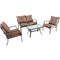 Hanover Loveseat, Side Chairs, Coffee Table PALMBAY4PC-TAN