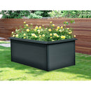 Hanover Galvanized Steel Raised Rectangle Garden Bed with Border HANRECGB-1GRY