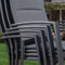 Hanover High Back Padded Sling Chairs, Aluminum Slat Table DELDNS7PCHB-WG