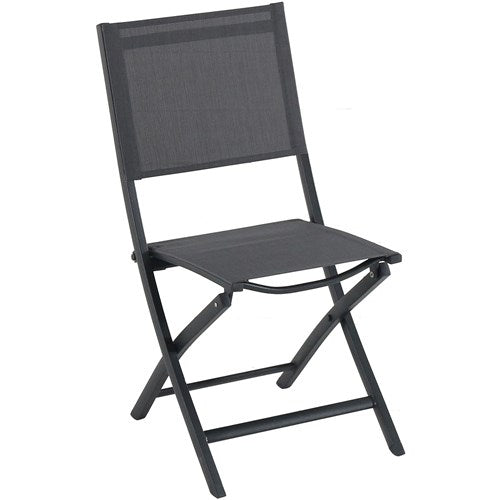 Hanover Aluminum Sling Folding Chairs, Aluminum Extension Table DAWDN9PCFD-GRY