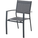 Hanover Aluminum Sling Chairs, Aluminum Extension Table CAMDN9PC-GRY
