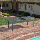 Hanover High Back Padded Sling Chairs, Aluminum Extension Table DAWDN7PCHB-GRY