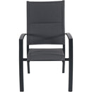Hanover High Back Padded Sling Chairs, Aluminum Extension Table NAPDN7PCHB-GRY
