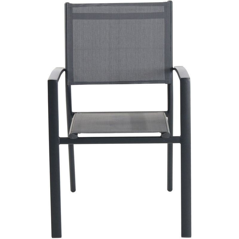 Hanover Aluminum Sling Chairs and Tile Top Fire Pit NAPLES5PCSLFP-GRY