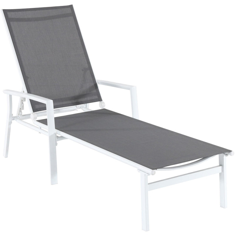 Hanover Aluminum Chaise Lounges and Tile Top Fire Pit NAPCHS3PCFP-WG