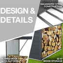 Hanover Galvanized Steel Wood Storage HANWDSHD-BGE