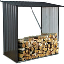 Hanover Galvanized Steel Wood Storage HANWDSHD-GRY