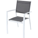Hanover Aluminum Sling Chairs, Aluminum Extension Table DAWDN9PC-WHT