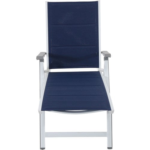 Hanover Aluminum Sling Folding Chaise Lounge REGCHS-W-NVY