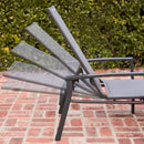 Hanover Padded Lounge Chaises with Glass Top Fire Pit HALCHS3PCGFP-GRY