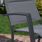 Hanover High Back Padded Sling Chairs, Aluminum Slat Table DELDNS7PCHB-WG