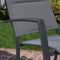 Hanover High Back Padded Sling Chairs, Aluminum Extension Table DAWDN7PCHB-GRY