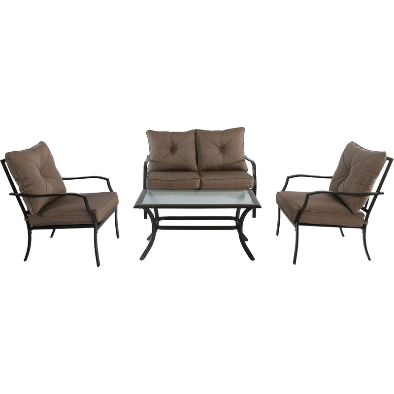 Hanover Loveseat, Side Chairs, Coffee Table PALMBAY4PC-TAN
