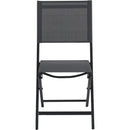 Hanover Dining Set: 4 Sling Folding Chairs and Folding Table CONDN5PCFD-GRY