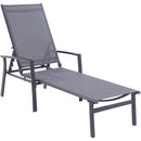 Hanover Alum Chaise Lounges and Tile Top Fire Pit NAPCHS3PCFP-GRY