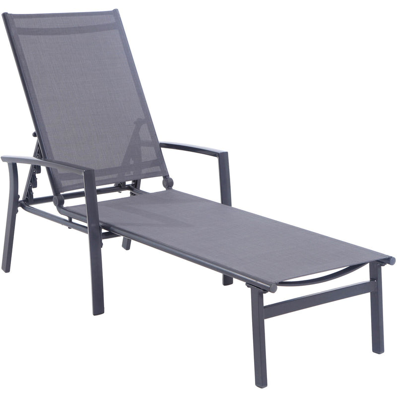 Hanover Alum Chaise Lounges and Tile Top Fire Pit NAPCHS3PCFP-GRY