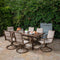 Hanover Dining Set: Swivel Chairs and Tressle Table FAIRDN7PCSW6-TAN