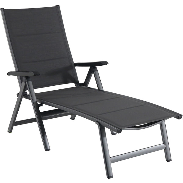 Hanover Folding Chaise Lounges and Tile Top Fire Pit REGCHS3PCFP-GRY