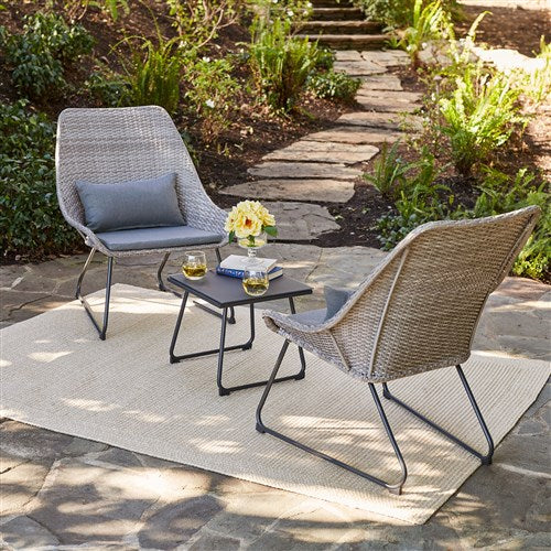 Hanover steel side chairs, accent table ACCENT3PC-GRY