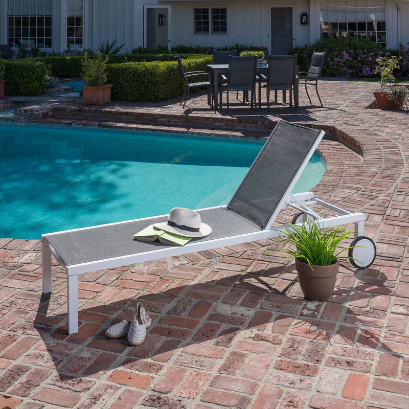 Hanover Chaise Lounges and Glass Top Fire Pit WINDCHS3PCGFP-WG