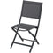 Hanover Aluminum Sling Folding Chairs, Glass Top Table FRESDN7PCFD-GRY