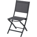 Hanover Aluminum Sling Folding Chairs, Aluminum Extension Table NAPDN13PCFD-GRY