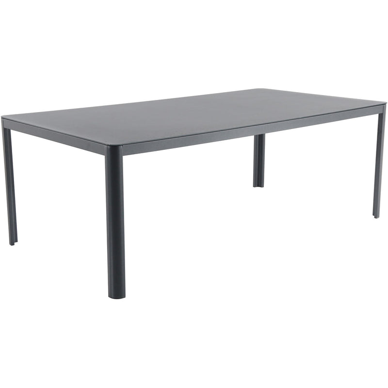 Hanover Aluminum Sling Chairs, Glass Top Table FRESDN9PC-WHT