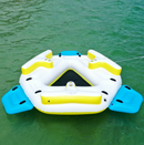 ALEKO Inflatable Floating Island Lounge Raft with Cup Holders and Coolers - 6 Person - IFI6P-AP