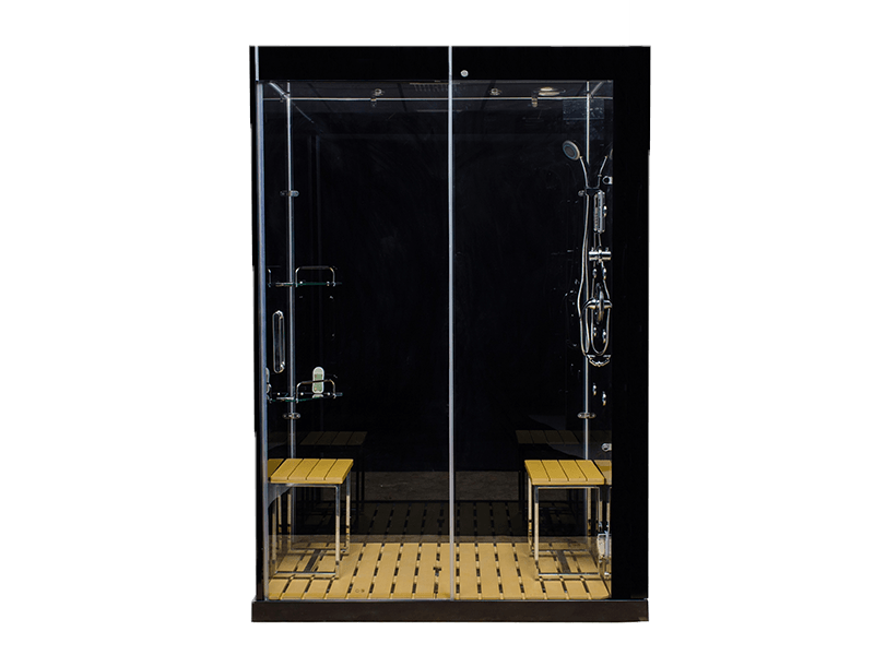 Venus Steam Shower with Sliding Door in Black - M6030